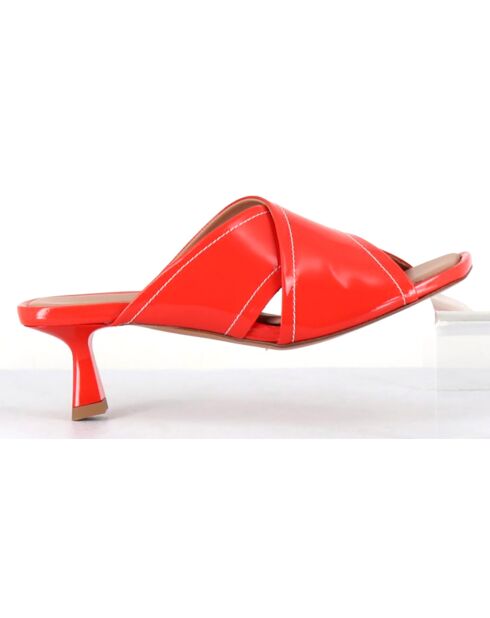Mules en Cuir verni Cenza corail