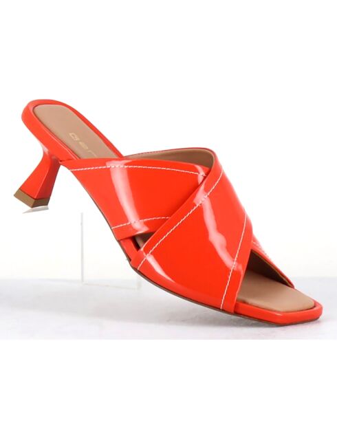 Mules en Cuir verni Cenza corail