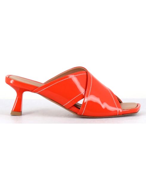Mules en Cuir verni Cenza corail