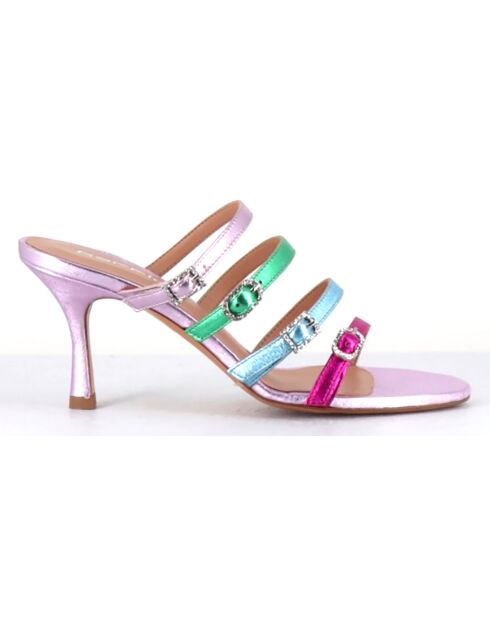 Mules en Cuir Cerno multicolores - Talon 8.5 cm