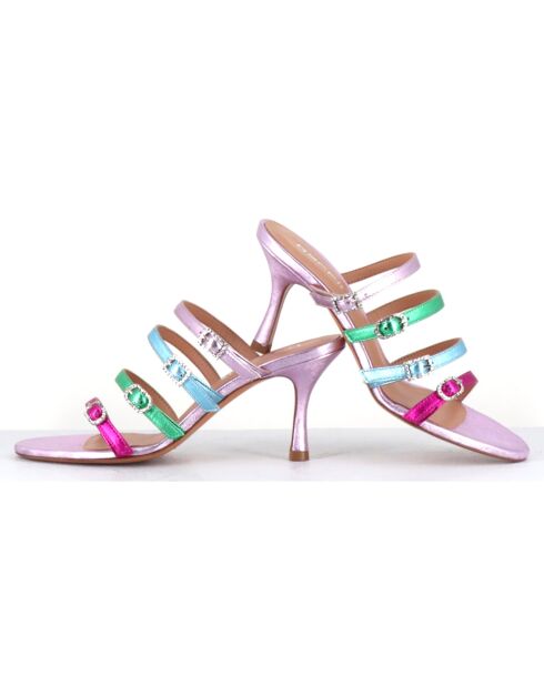 Mules en Cuir Cerno multicolores - Talon 8.5 cm