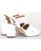 Sandales en Cuir verni Julia blanches - Talon 7.5 cm