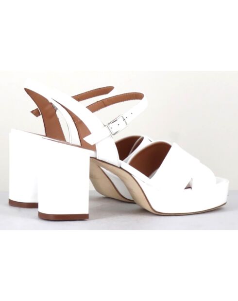 Sandales en Cuir verni Julia blanches - Talon 7.5 cm