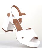 Sandales en Cuir verni Julia blanches - Talon 7.5 cm