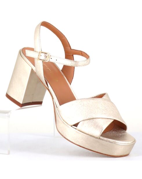 Sandales en Cuir Julia dorées - Talon 7.5 cm