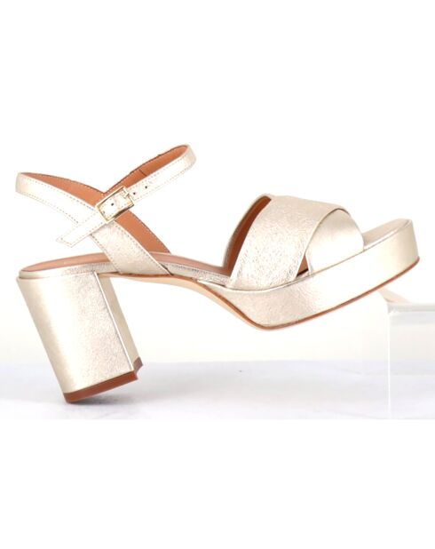 Sandales en Cuir Julia dorées - Talon 7.5 cm