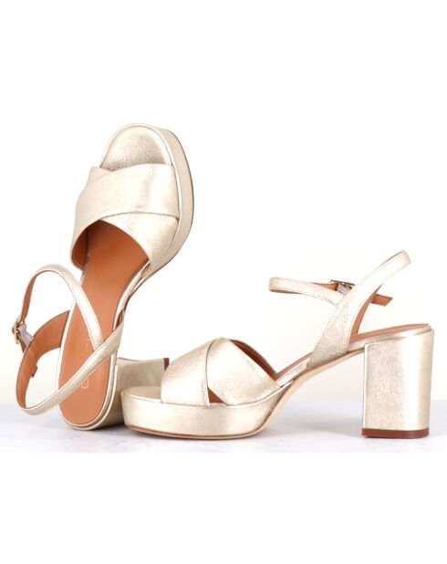 Sandales en Cuir Julia dorées - Talon 7.5 cm