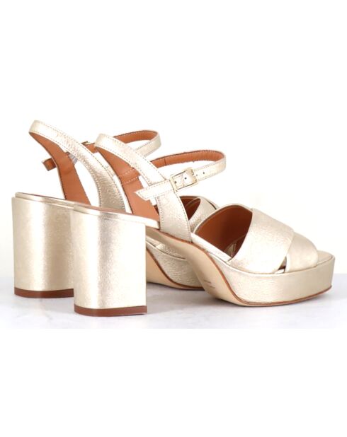 Sandales en Cuir Julia dorées - Talon 7.5 cm