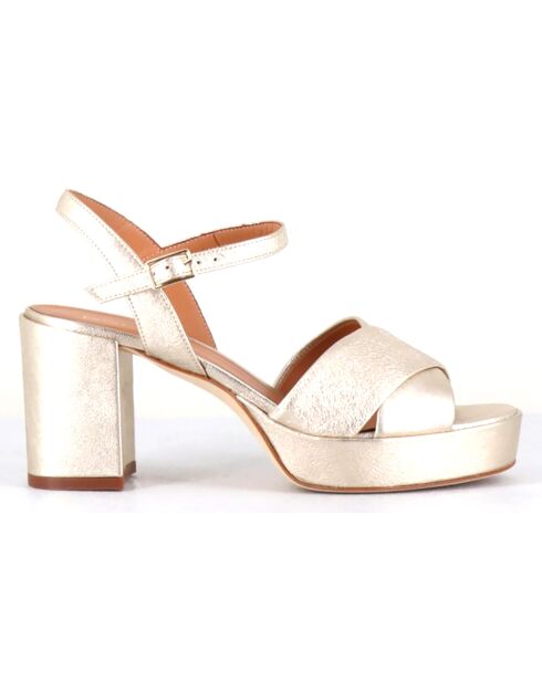 Sandales en Cuir Julia dorées - Talon 7.5 cm