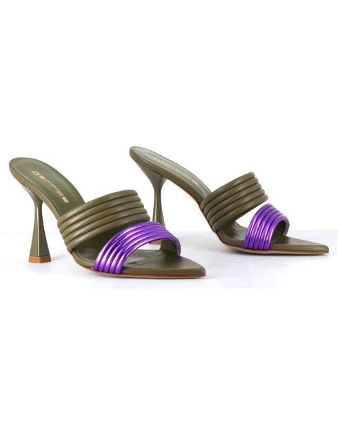 Mules en Cuir Kati multicolores - Talon 10 cm