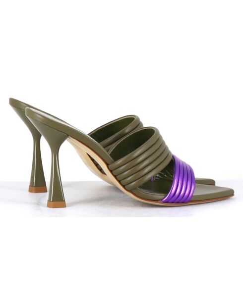 Mules en Cuir Kati multicolores - Talon 10 cm