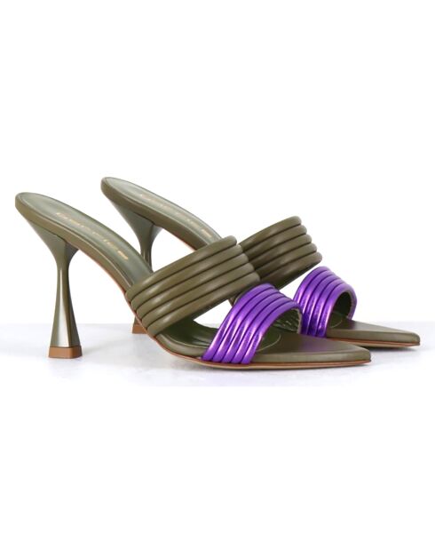 Mules en Cuir Kati multicolores - Talon 10 cm