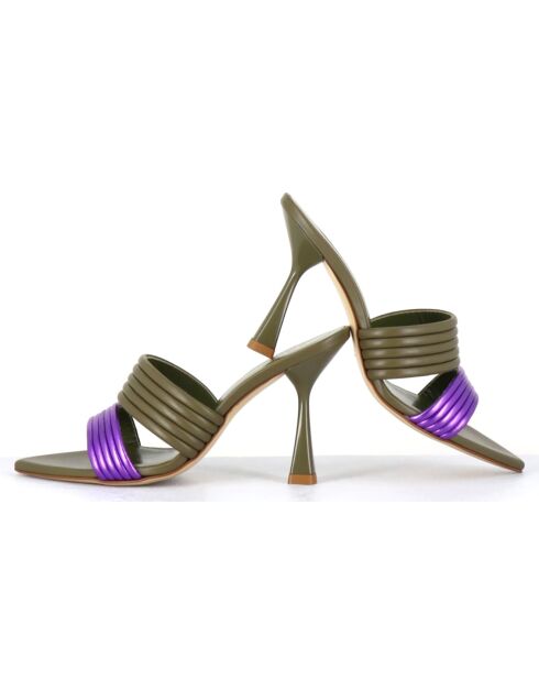 Mules en Cuir Kati multicolores - Talon 10 cm