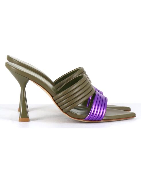 Mules en Cuir Kati multicolores - Talon 10 cm