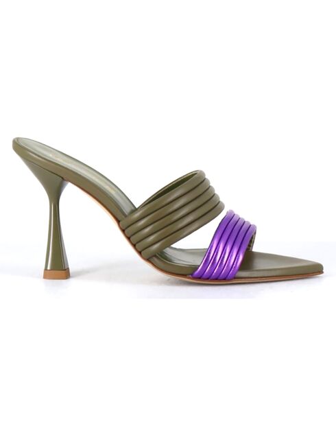 Mules en Cuir Kati multicolores - Talon 10 cm