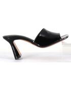 Mules en Cuir verni Narow noires - Talon 9 cm