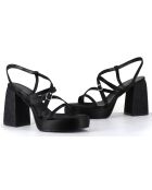 Sandales en Satin Sandau noires - Talon 10 cm