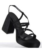Sandales en Satin Sandau noires - Talon 10 cm