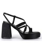 Sandales en Satin Sandau noires - Talon 10 cm