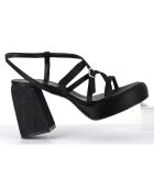 Sandales en Satin Sandau noires - Talon 10 cm