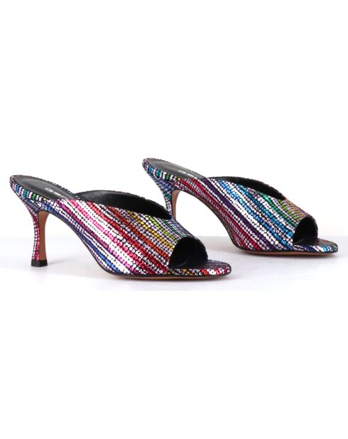 Mules en Cuir Sosta multicolores - Talon 8.5 cm