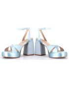 Sandales en Satin Tera bleues - Talon 10 cm
