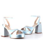Sandales en Satin Tera bleues - Talon 10 cm