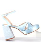 Sandales en Satin Tera bleues - Talon 10 cm