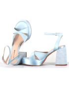 Sandales en Satin Tera bleues - Talon 10 cm