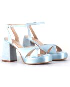 Sandales en Satin Tera bleues - Talon 10 cm