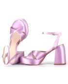 Sandales en Satin Teri lilas - Talon 10 cm
