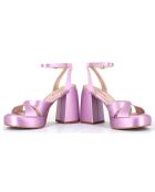 Sandales en Satin Teri lilas - Talon 10 cm
