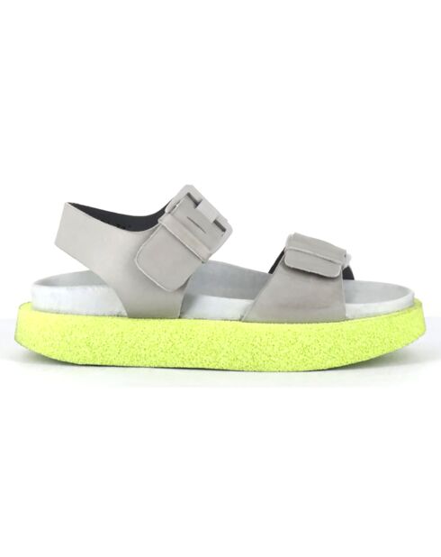 Sandales en Cuir multi grises