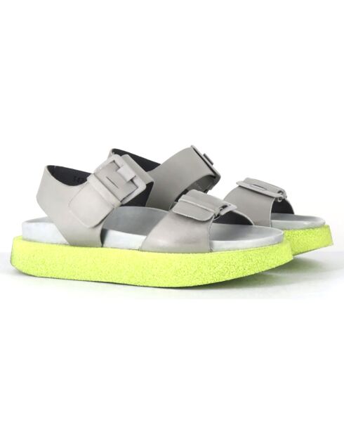 Sandales en Cuir multi grises