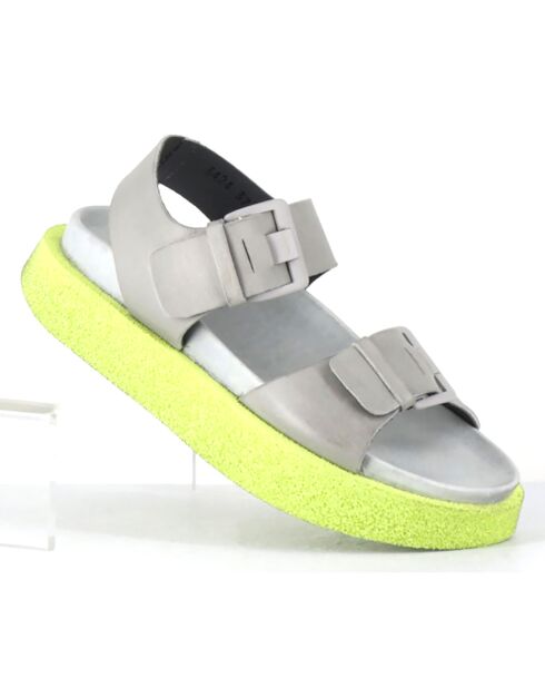 Sandales en Cuir multi grises