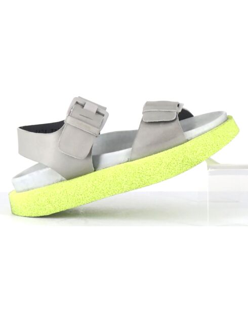 Sandales en Cuir multi grises