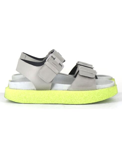 Sandales en Cuir multi grises