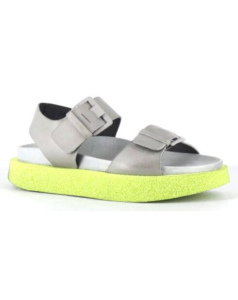 Sandales en Cuir multi grises