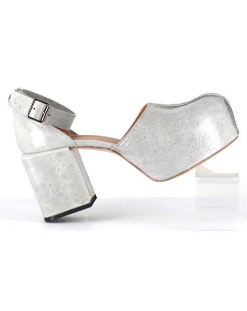 Babies en Cuir grises - Talon 8 cm