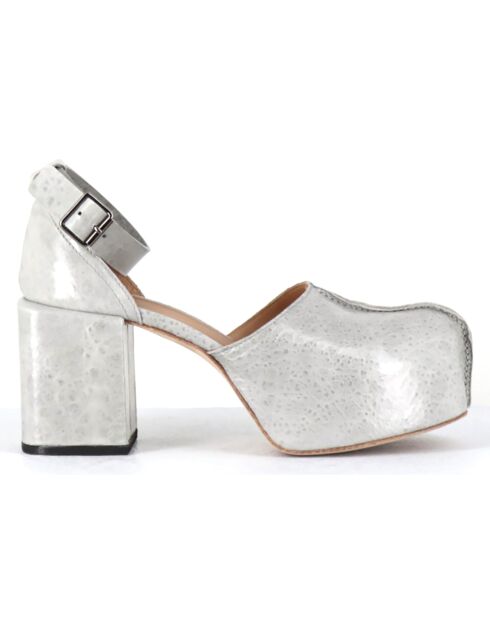 Babies en Cuir grises - Talon 8 cm
