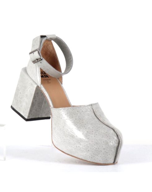 Babies en Cuir grises - Talon 8 cm