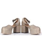 Babies en Cuir taupe - Talon 8 cm
