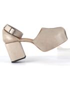 Babies en Cuir taupe - Talon 8 cm