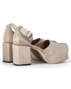 Babies en Cuir taupe - Talon 8 cm