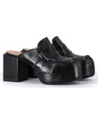 Mules en Cuir noires - Talon 8 cm