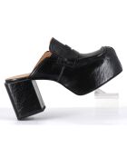 Mules en Cuir noires - Talon 8 cm