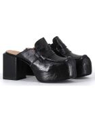 Mules en Cuir noires - Talon 8 cm