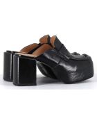 Mules en Cuir noires - Talon 8 cm