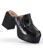 Mules en Cuir noires - Talon 8 cm