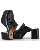 Mules en Cuir noires - Talon 8 cm